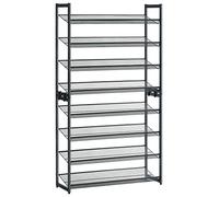SONGMICS Étagère à Chaussures à 8 Niveaux, Empilable, Étagère de Rangement en Métal, Planches Réglables, 30,7 x 92,5 x 163,5 cm, 32-40 Paires, Gris LMR08GB