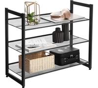 SONGMICS Étagère à chaussures Armoire à chaussures empilable Support à chaussures noir