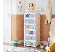 SONGMICS - Étagère à Chaussures modulable Enfants - Blanc - Meuble de Rangement 6 emplacements