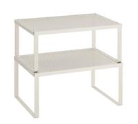 SONGMICS Étagère à Épices, Lot de 2, Empilable, Extensible, en Métal | Support à Épices, Étagère de Rangement de Cuisine, pour Plan de Travail, Vert Olive, Collection BEQUE KCS001C01