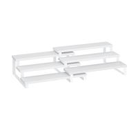 SONGMICS Étagère à Épices, Lot de 2, Étagère de Rangement, Porte-épices Extensible à 3 Niveaux, Bois d’Ingénierie, Empilable, pour Placard, Cabinet, Comptoir, Blanc Neige et Blanc Nuage KCS116W01