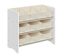 SONGMICS Étagère à Jouets pour Enfants, Étagère à Livres pour Enfants, 9 Boîtes de Rangement en Tissu Non-tissé, Étagère pour Chambre d’Enfant, Spacieuse, 29,5 x 62,5 x 60 cm, Blanc Nuage GKR033W10