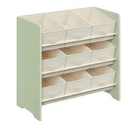 SONGMICS Étagère à Jouets pour Enfants, Étagère à Livres pour Enfants, 9 Boîtes de Rangement en Tissu Non-tissé, Étagère pour Chambre d’Enfant, Spacieuse, 29,5 x 62,5 x 60 cm, Vert Laurier GKR033C10