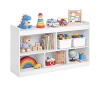 SONGMICS Étagère à Jouets pour Enfants, Meuble de Rangement Esprit Montessori, 5 Compartiments Ouverts, pour Chambre d’Enfant, Salle de Jeux, Salon, 30 x 112,2 x 65 cm, Blanc Nuage GKR052WZ01