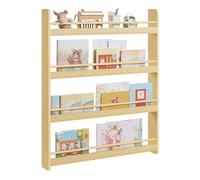 SONGMICS Étagère à Livres pour Enfants, Bibliothèque à 4 Niveaux, Étagère Murale à Jouets, pour Chambre d’Enfant, Salle de Jeux, Naturel GKR014YZ01