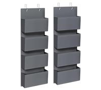 SONGMICS Étagère à Suspendre, Lot de 2, Rangement Suspendu, Organisateur, Penderie, à Suspendre à la Porte ou au Mur, 8 Pochettes, Chambre, Bureau, Cuisine, 12 x 33,5 x 100 cm, Gris Ardoise RDH004G02