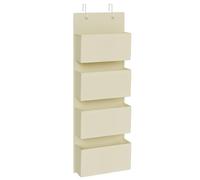 SONGMICS Étagère à Suspendre, Rangement Suspendu, Organisateur, Penderie, à Suspendre à la Porte ou au Mur, 4 Pochettes, Chambre, Bureau, Cuisine, 12 x 33,5 x 100 cm, Beige RDH004Y01
