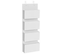 SONGMICS Étagère à Suspendre, Rangement Suspendu, Organisateur, Penderie, à Suspendre à la Porte ou au Mur, 4 Pochettes, Chambre, Bureau, Cuisine, 12 x 33,5 x 100 cm, Blanc Nuage RDH004W01