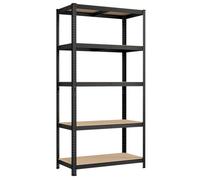 SONGMICS Étagère Charge Lourde métallique, 200 x 100 x 50 cm, Étagère de Rangement Planches réglables, pour Garage, Cave, Noir