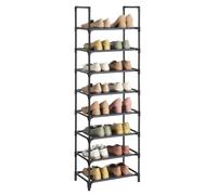 SONGMICS Étagère Chaussure à 8 Niveaux, Range-Chaussure, Porte-Chaussure, Meuble de Rangement, 28 x 46 x 145 cm, Cadre en Métal, en Tissu Non-tissé, pour Entrée, Chambre, Gris LSR024G02