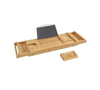 Étagère de Baignoire Extensible en Bambou - SONGMICS - 75-109 x 4 5 x 23 cm