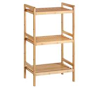 SONGMICS Étagère de rangement 3 niveaux en bambou pour salle de bain, cuisine, chambre à coucher, 45 x 31,5 x 80 cm, naturel BCB073N01