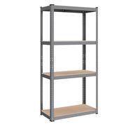 SONGMICS Étagère de Rangement à 4 Niveaux, 40 x 80 x 160 cm, Capacité 520 kg, Planches Réglables, Style Industriel, pour Cuisine, Salon, Gris GLR044G01