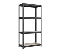 SONGMICS Étagère de Rangement à 4 Niveaux, 40 x 80 x 160 cm, Capacité 520 kg, Planches Réglables, Style Industriel, pour Cuisine, Salon, Grège et Noir GLR044B21