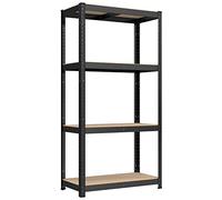 SONGMICS Étagère de Rangement à 4 Niveaux, 40 x 80 x 160 cm, Capacité 520 kg, Planches Réglables, Style Industriel, pour Cuisine, Salon, Noir GLR044B01