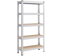 SONGMICS Étagère de Rangement à 5 Niveaux, 30 x 75 x 150 cm, Capacité 650 kg, Planches Réglables, Style Industriel, pour Cuisine, Salon, Argent GLR030E01