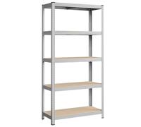 SONGMICS Étagère de Rangement à 5 Niveaux, 40 x 90 x 180 cm, Capacité 875 kg, Planches Réglables, Style Industriel, pour Cuisine, Salon, Argent GLR40SV