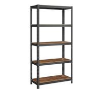 SONGMICS Étagère de Rangement à 5 Niveaux, 40 x 90 x 180 cm, Capacité 875 kg, Planches Réglables, Style Industriel, pour Cuisine, Salon, Marron Rustique et Noir GLR040B11