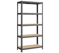 SONGMICS Étagère de Rangement à 5 Niveaux, 40 x 90 x 180 cm, Capacité 875 kg, Planches Réglables, Style Industriel, pour Cuisine, Salon, Gris GLR040G01