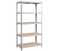 SONGMICS Étagère de Rangement à 5 Niveaux, 50 x 100 x 200 cm, Capacité 600 kg, Planches Réglables, Style Industriel, pour Cuisine, Salon, Argent GLR050E01