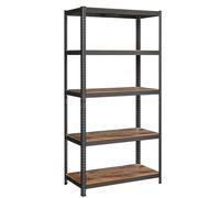 SONGMICS Étagère de Rangement à 5 Niveaux, 50 x 100 x 200 cm, Capacité 600 kg, Planches Réglables, Style Industriel, pour Cuisine, Salon, Marron Rustique et Noir GLR050B11