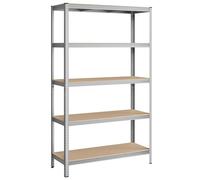 Étagères à 5 Niveaux, 200 x 120 x 60 cm, Capacité 875 kg, Planches Réglables, Argent