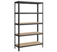 SONGMICS Étagère de Rangement à 5 Niveaux, 60 x 120 x 200 cm, Capacité 750 kg, Planches Réglables, Style Industriel, pour Cuisine, Salon, Noir GLR060B01