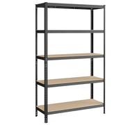 SONGMICS Étagère de Rangement à 5 Niveaux, 60 x 120 x 200 cm, Capacité 750 kg, Planches Réglables, Style Industriel, pour Cuisine, Salon, Gris GLR060G01