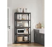 SONGMICS Étagère de Rangement à 5 Niveaux, 40 x 90 x 180 cm, Capacité 875 kg, Planches Réglables, Style Industriel, pour Cuisine, Salon, Marron Rustique et Noir GLR040B11