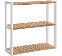 SONGMICS Étagère de salle de bain, Étagère de salle de bain, Étagère en bambou, Étagère pour plantes avec 3 étagères réglables, fixée au mur, indépendante, pour le salon, Flu