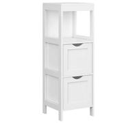 SONGMICS Étagère de salle de bain polyvalente à 4 tablettes - Blanc