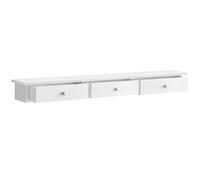SONGMICS Étagère Murale, Étagère Flottante avec 3 Tiroirs, Charge 15 kg, 15 x 80 x 10 cm, pour Couloir, Salon, Bureau, Gain de Place, Style Moderne, Blanc LWS085W01V1