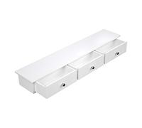 SONGMICS Étagère Murale Flottante avec 3 tiroirs, Meuble de Rangement Mur, 80 x 15 x 10 cm, pour Couloir, Salon, Chambre à Coucher, Cuisine, Peinture Haute Brillance, Blanc LWS085W01