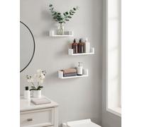 SONGMICS Étagère murale Lot de 3 étagères blanches en forme de U 30/35/40 cm Cube Étagère en MDF Étagère flottante Lounge créative LWS40WT