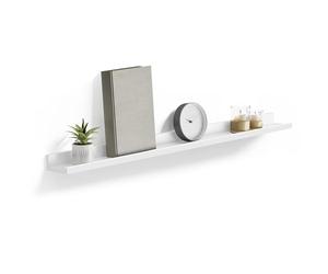 SONGMICS Étagère Murale Suspendue, Décoration Salon, Longueur 110 cm, Tablette Flottante, pour Cadres Photo, Salon, Bureau, Salle de Bain, Cuisine, Blanc LWS46WT