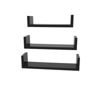 SONGMICS Étagère Murale Suspendue, Lot de 3, Capacité 10 kg | Tablette Flottante, Longueur 30/35/40 cm, Salon, Bureau, Salle de Bain, Cuisine, Noir D'Encre, Collection Custos LWS40BK