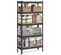 SONGMICS Étagère pour Charges Lourdes, Étagère de Rangement, Étagère de Cuisine, 5 Niveaux, 30 x 75 x 150 cm, Capacité de Charge 875 kg, pour Cave, Garage, Bureau, Noir GLR300B01