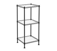 SONGMICS Étagère pour Salle de Bain à 3 Niveaux, Étagère d’Angle métallique Robuste, Charge 60 kg, avec 3 Planches en Plastique, 30 x 30 x 73 cm, pour Petit Espace, Noir LGR103B01