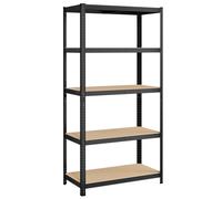 SONGMICS Étagère réglable à 5 niveaux noir - 50 x 100 x 200 cm