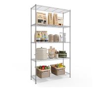 SONGMICS Étagère, Tablettes Réglables, Étagère de Rangement, pour Garage, Chambre, Salon, Dressing, Cuisine, Cellier, 5 Niveaux, 30 x 90 x 161 cm, Argent LGR195EA01
