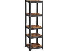 SONGMICS Étagère verticale, bibliothèque, étagère de rangement, 5 étagères, réglable, 37 x 37 x 150 cm, charge maximale 400 kg, pour cuisine, salon