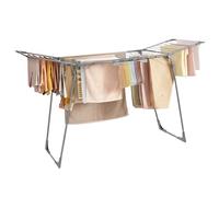 SONGMICS Étendoir à Linge, 62 x 173 x 96,5 cm, Séchoir à Linge, Étendage Buanderie, Gain de Place, avec Pinces à Chaussettes, Structure en Métal, pour Vêtements, Serviettes, Draps, Gris LLR518G01