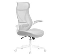 SONGMICS Fauteuil de Bureau, Chaise de Bureau, Dossier Ergonomique, Hauteur Réglable, Accoudoirs Relevables, Chaise Pivotante avec Appui-Tête, Supporte Jusqu’à 150 kg, Gris Tourterelle OBN088GD01