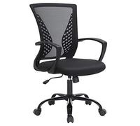SONGMICS Fauteuil de Bureau, Chaise Ergonomique, pivotant, réglable en Hauteur, mécanisme d’Inclinaison, siège et Dossier en Toile Respirante, Bureau, Charge 120 kg, Noir OBN22BK