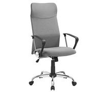 SONGMICS Fauteuil de Bureau, Chaise Ergonomique, Siège Pivotant, Assise Rembourrée, Réglable en Hauteur et Inclinable, Capacité de Charge 120 kg, Gris OBN034G01