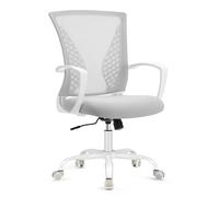 SONGMICS Fauteuil de Bureau en Toile, Chaise Ergonomique, Pivotant, Réglable en Hauteur, Mécanisme d’Inclinaison, Siège et Dossier en Toile Respirante, Charge 120 kg, Gris Tourterelle OBN022GD01