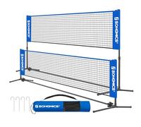 SONGMICS Filet de Badminton de 3 m, Filet de Volley-Ball, Hauteur réglable, Ensemble Portable pour Le Tennis