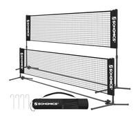 SONGMICS Filet de Badminton de 3 m, Filet de Volley-Ball, Hauteur réglable, Ensemble Portable pour Le Tennis