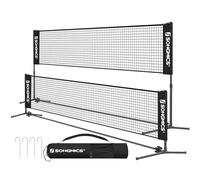 SONGMICS Filet de Badminton de 3 m, Filet de Volley-Ball, Hauteur réglable, Ensemble Portable pour Le Tennis