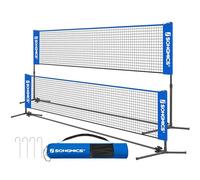 SONGMICS Filet de Badminton de 4 m, Filet de Volley-Ball, Hauteur réglable, Ensemble Portable pour Tennis, Plage, Volley-Ball, Jardin, Parc, extérieur, Bleu SYQ400